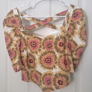 Free People Floral Crop Top NWT size 6 Excellent condition!